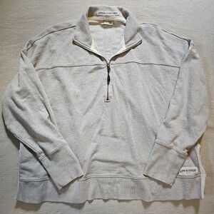 Life Is Good | Pullover Quarter Zip French Terru Sweatshirt Heather Gray XL